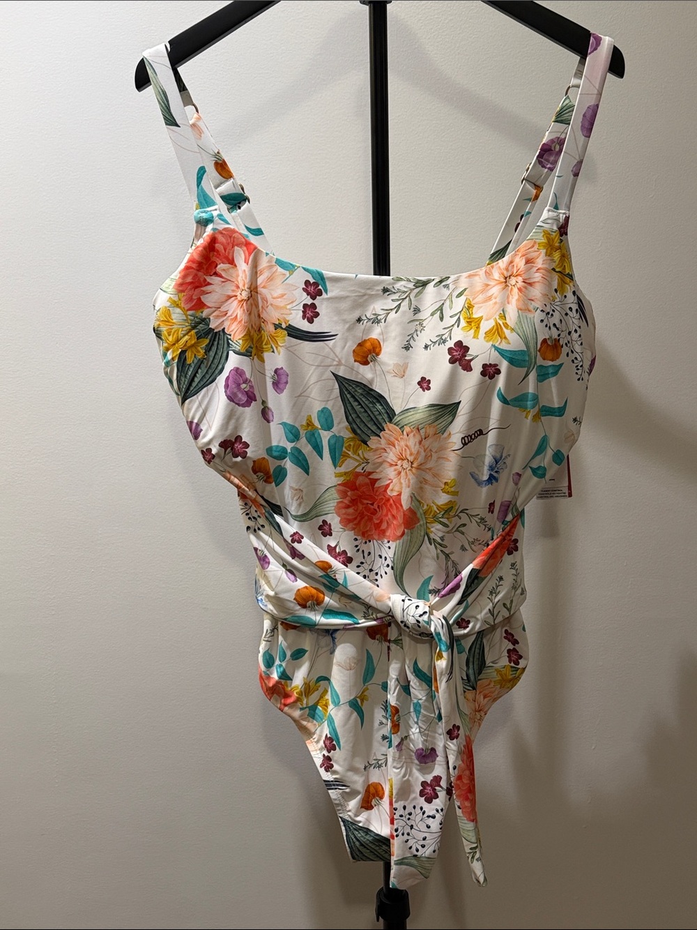 Plus size JANTSEN Floral Tie-Waist Women’s swimsuit NWT